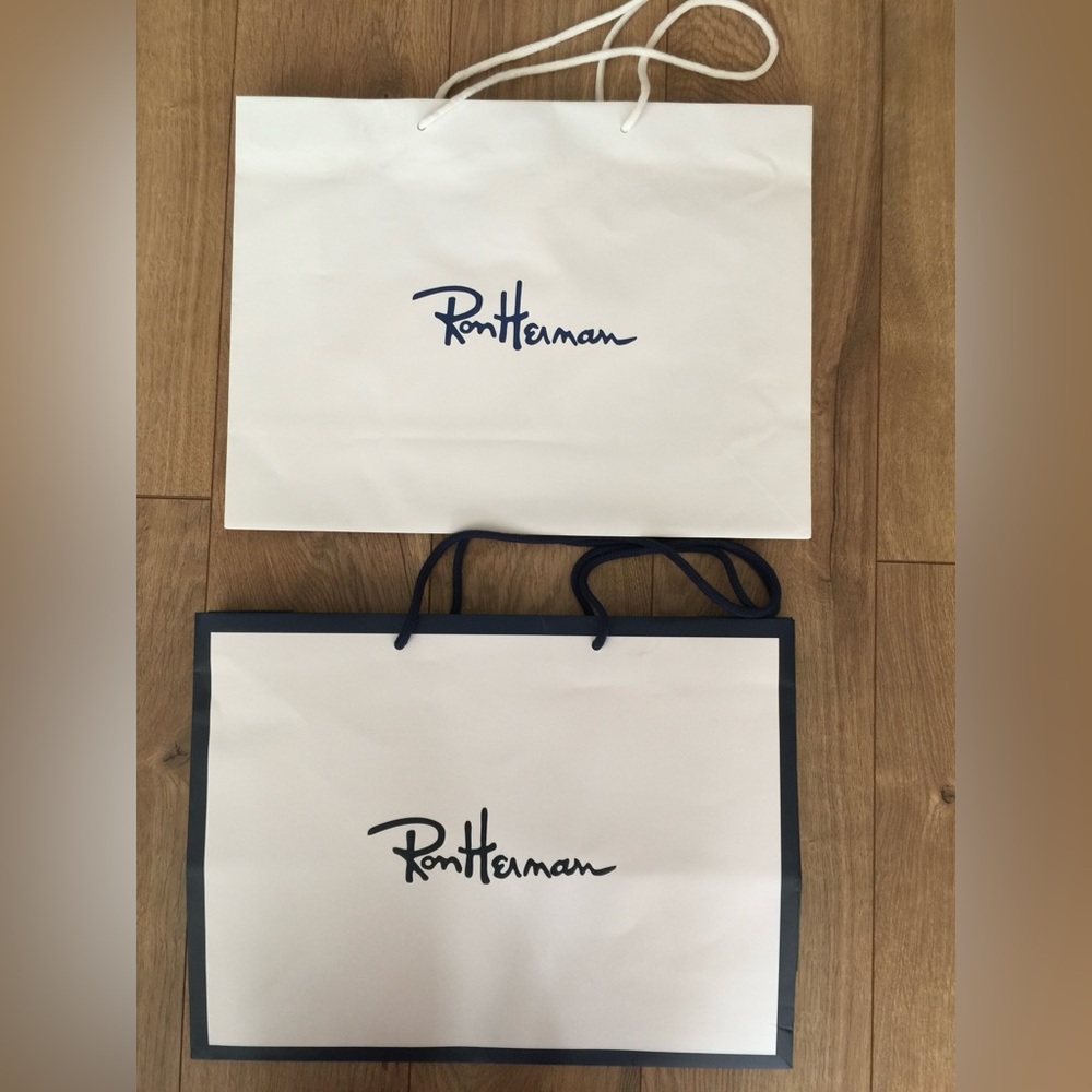 2 Ron Herman White Shopping Bags
